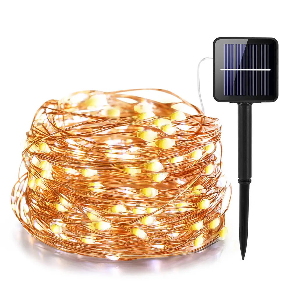 Waterproof 5M 10M 20M Outdoor Decorative Light Holiday Party Garden Mini Christmas String Copper Wire Fairy color Lamp
