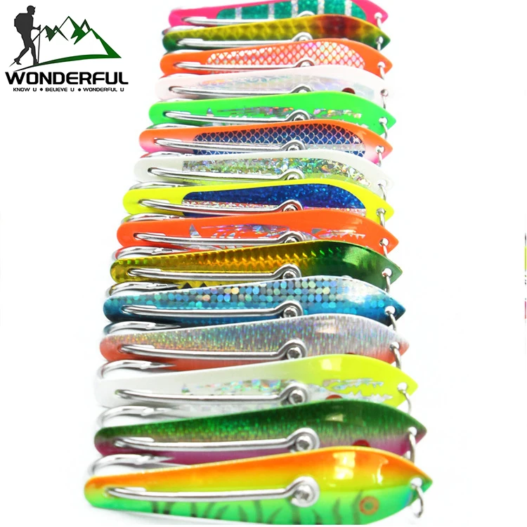 Factory New Design Artificial Deep Sea Fishing Sequins Metal Hard Bait Big Fishing Spoon Trolling Lure