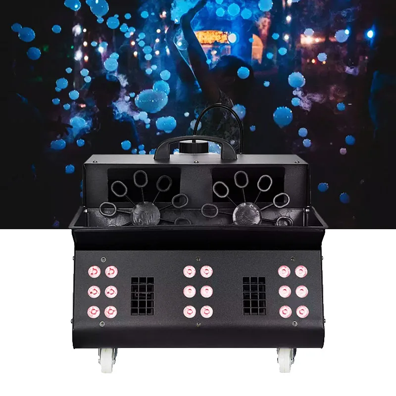 1500 Вт RGB LED Dmx 512 автоматический воздуходувка для мыльных пузырей дымовая машина с беспроводным пультом дистанционного управления сцены DJ свадьбы вечеринки шоу ребенка