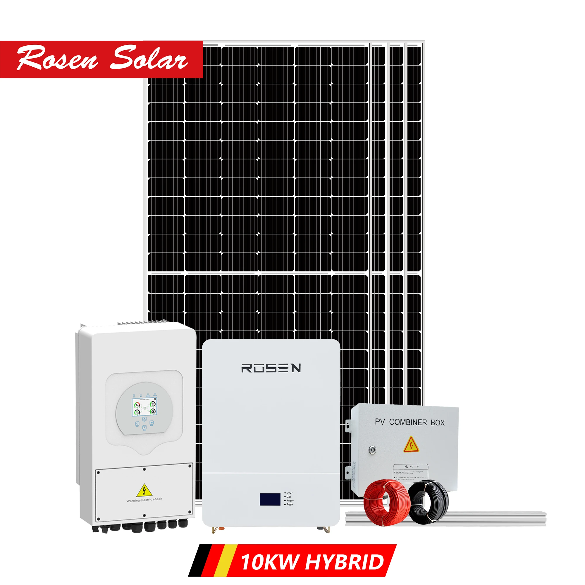 Rosen Good Price hot sale in Europe 5kw Hybrid solar energy systems high quality