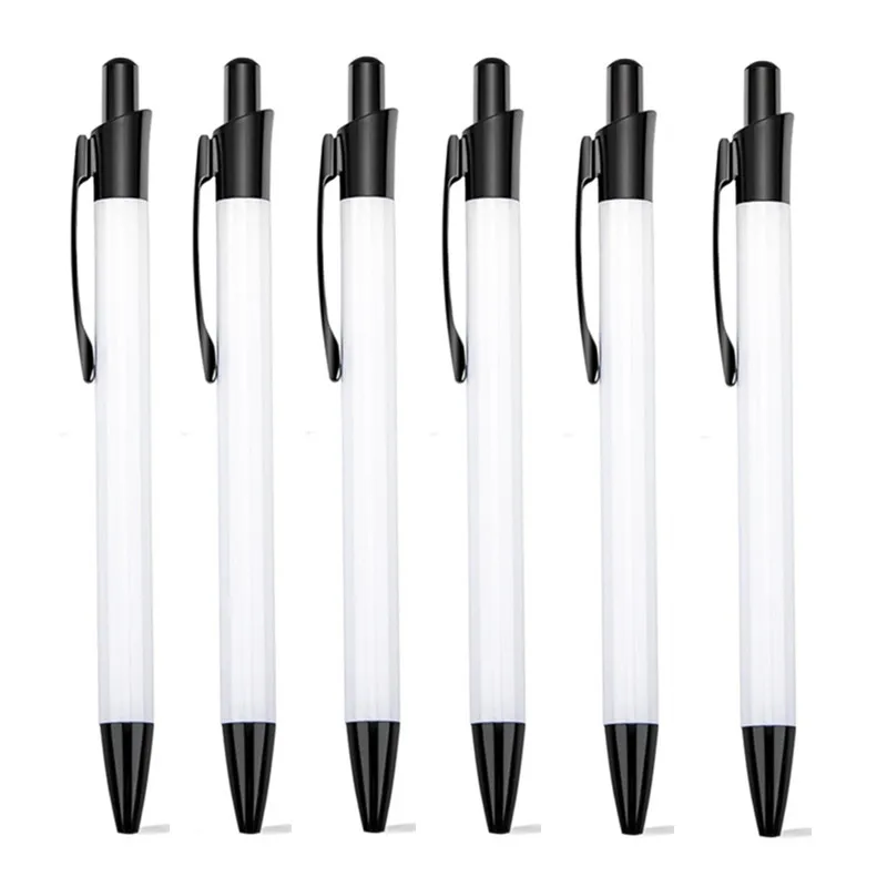 Sublimation Blank Ballpoint Oil Ink Click Silver Metal Gel Pen