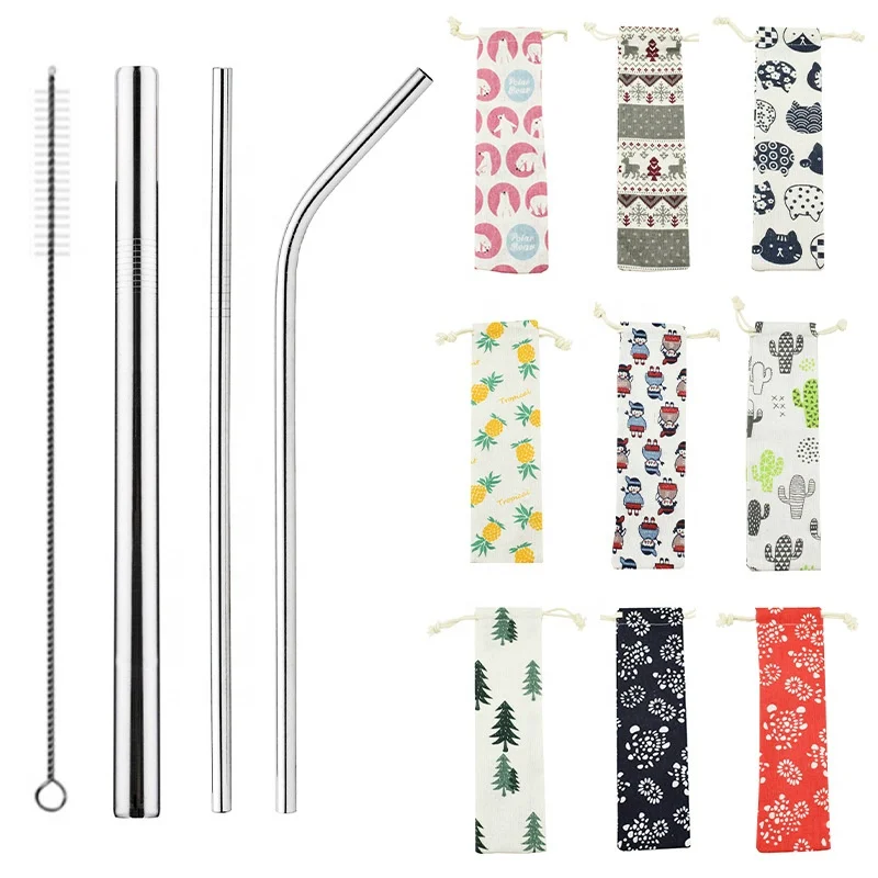 
Stainless Steel Straws with Case Personalized Metal Straws Steel Drinking Straws 