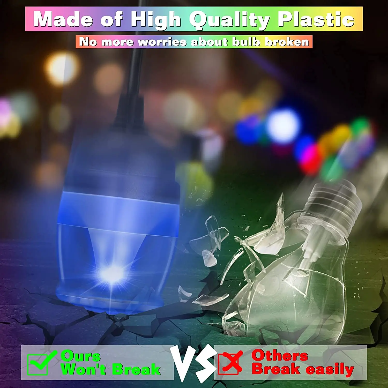 43FT Color Changing LED Hanging Lights with 14 Dimmable Bulbs