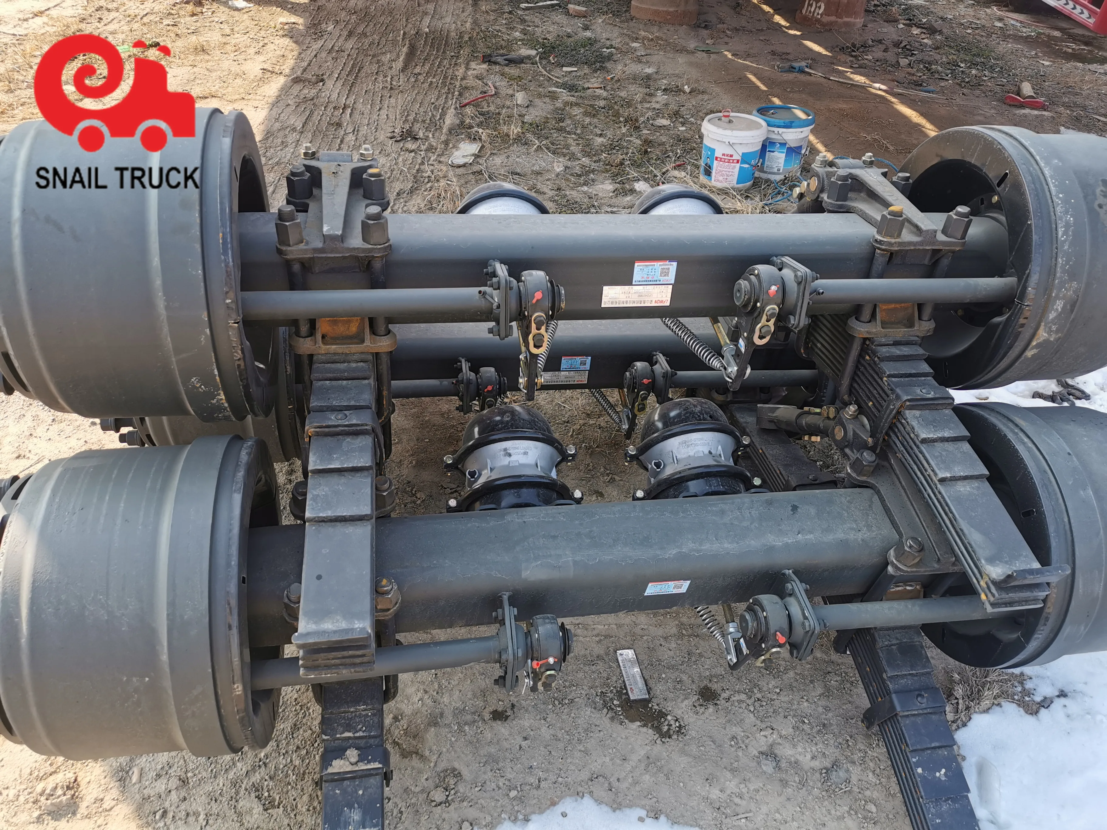  Good quality used truck trailer axles and best price double rear axle with drive