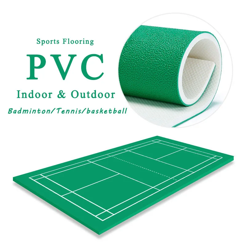 Indoor basketball tennis sports flooring waterproof synthetic badminton court Vinyl PVC flooring roll 4mm/6mm/8mm