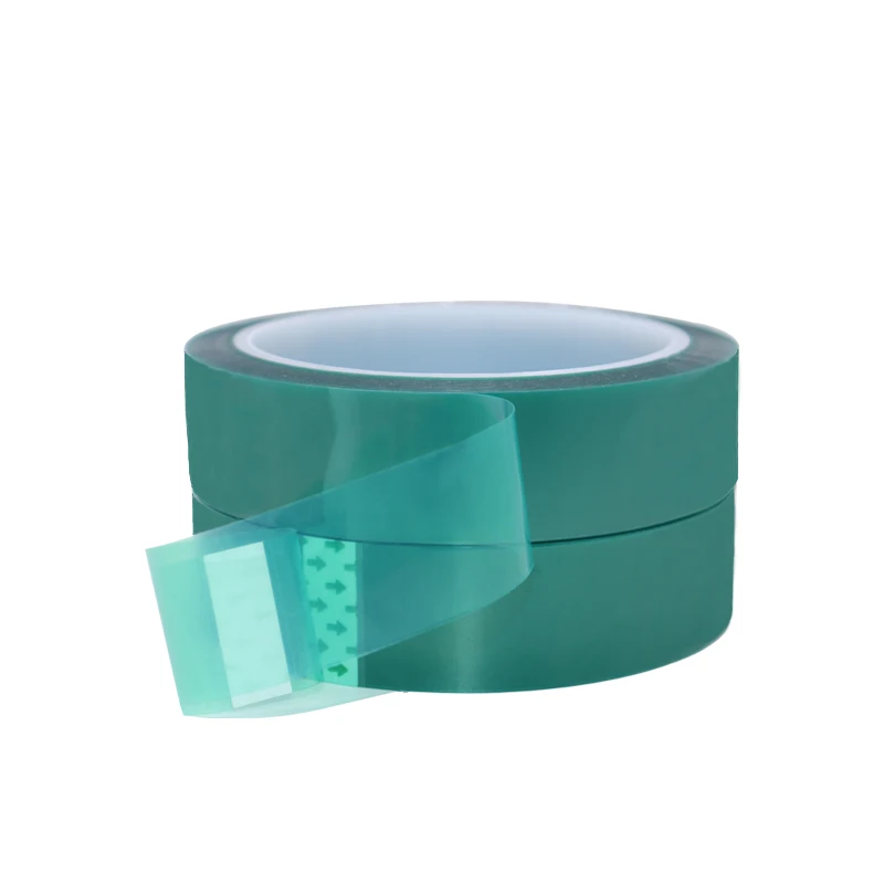 Good Viscosity Powder Coating High Temperature Silicone Adhesive Green PET Polyester Tape P0306