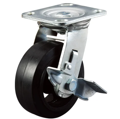 5inch Industry heavy duty caster swivel pu caster with brake roller bearing 300Kg capacity