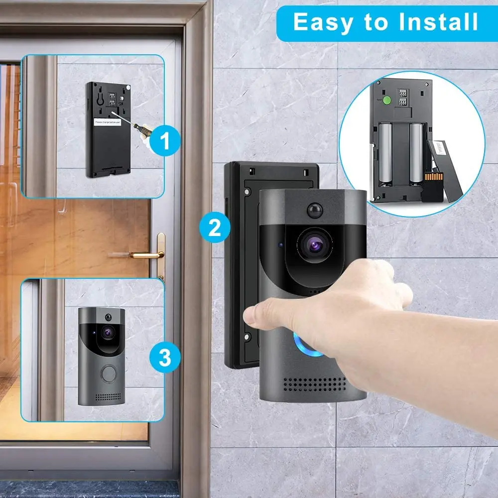 B30 Smart Home Video Doorbell Camera Waterproof IP65 Outdoor Ring Ding Dong HD 720P Wifi Wireless Door Bell