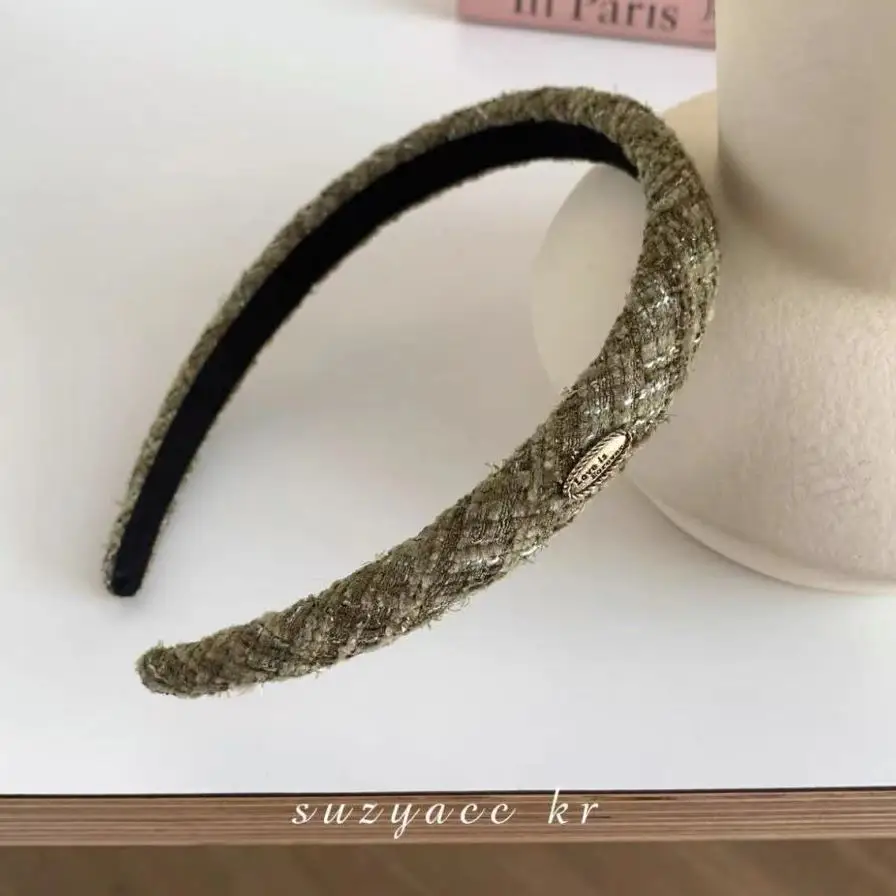 Plaid Knitted Hairbands for Women Fashion Tweed Hair Hoop for Girls fashion personality simplicity