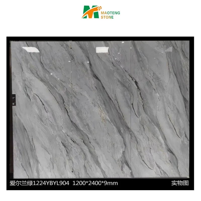 Maoteng Best Price Artificial Stone Irish Green Sintered Stone Slab Polished Ceramic Tile Floor For Wall