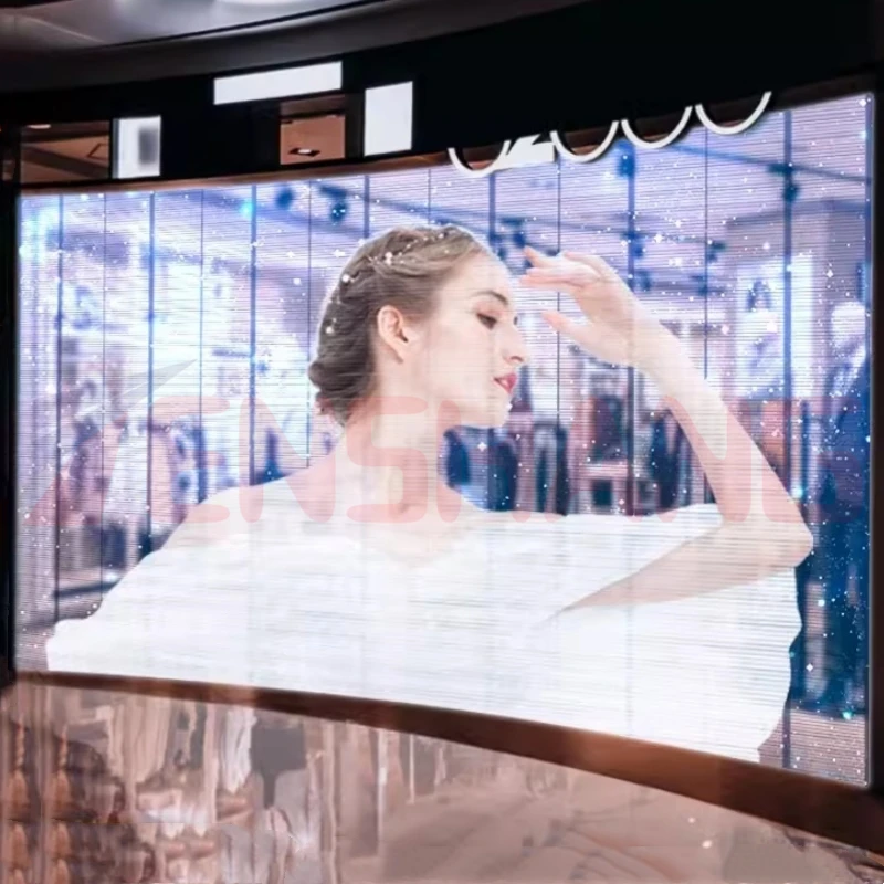 Led Crystal Film Thin Flexible Film Display Screen P8 Led Transparent Video Wall Film Screen for Window
