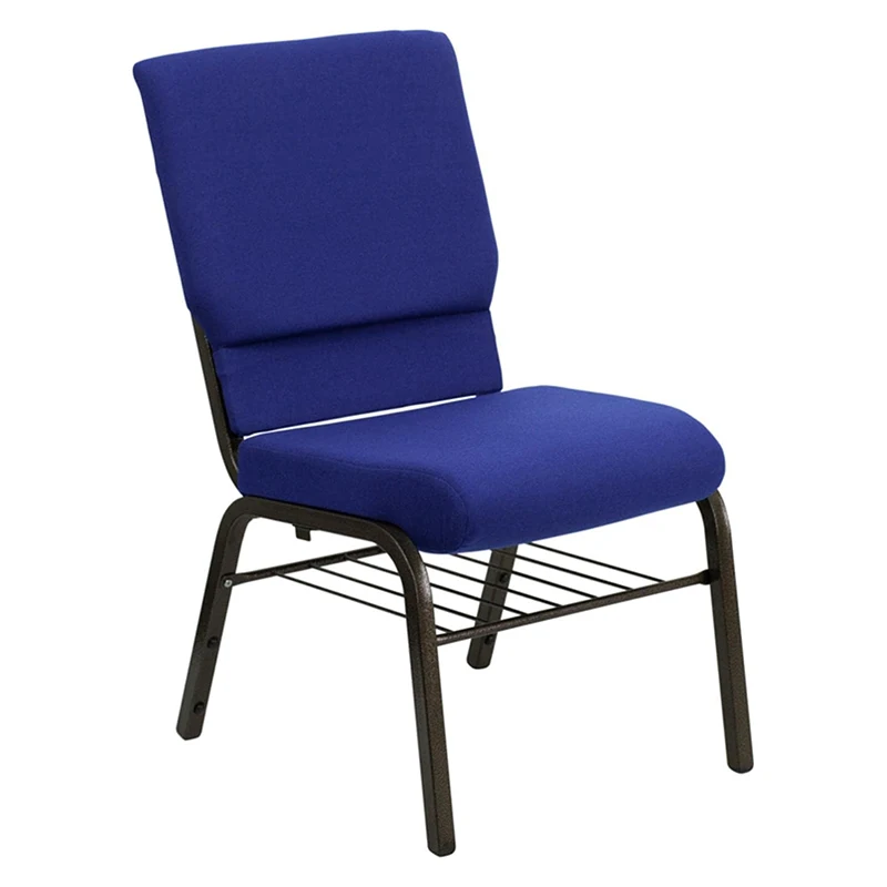 Factory Direct Sale Metal Frame Padded Cushion Theater Chairs Fabric Interlocking Church Chair with Removable Bookrack