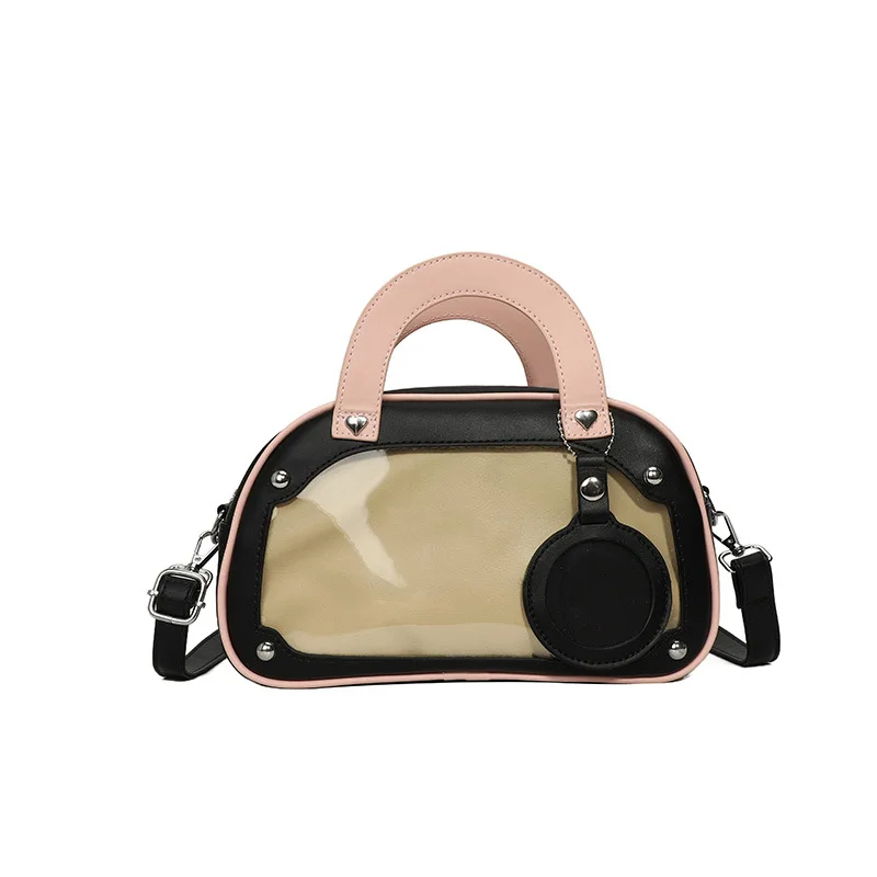 2024 New Style Kawaii Leather Girls Transparent PVC Crossbody Bag Custom Cute Clear Window Ita Bag