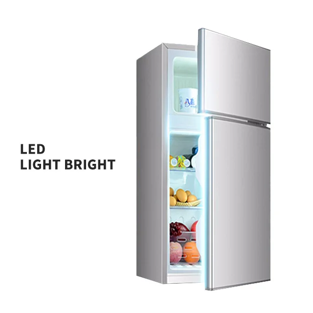 Stainless Steel Top-freezer Refrigerators Small Size Refrigerators Cooling Double Door Compact Fridge For Home