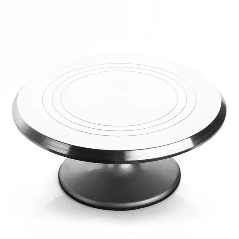 2022 High-end high quality cake baking tools aluminium alloy reusable christmas birthday party props Rotating Round cake stand