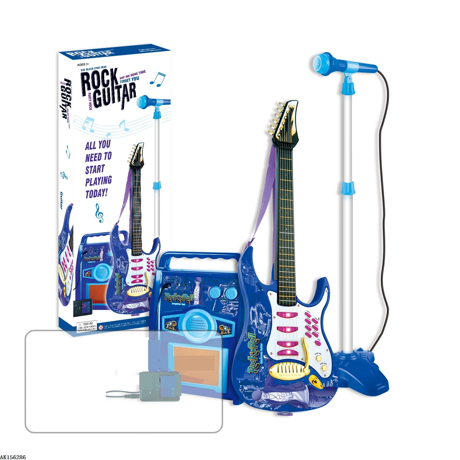 Cheap Battery Operated Toy Musical tguitar set with microphone Luggage Skateboard Laptop Electric Rock  Electric Guitar Toys