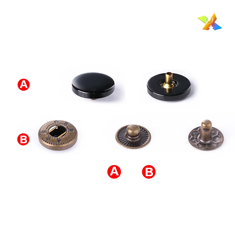 hot sale custom printed 4 part metal resin metal press snap button for coat