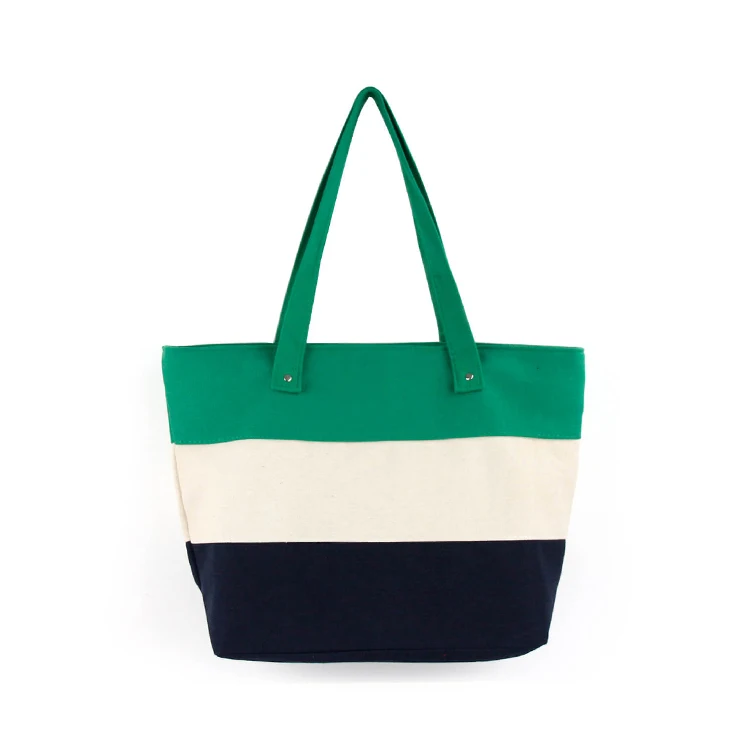 Персонализированная высокопрочная полосатая Экологически чистая холщовая пляжная сумка