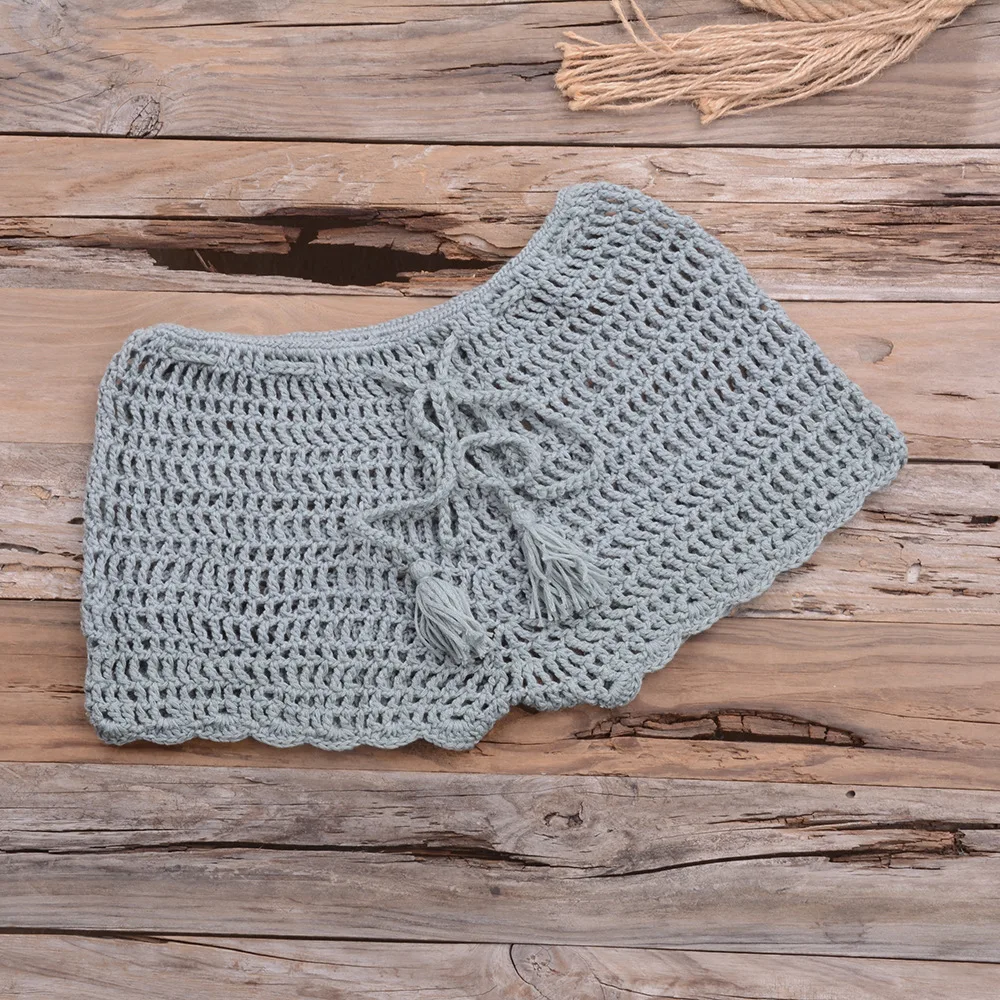 BestDance Knitted Boho Swimsuits Cover Up Crochet Shorts Bikini Bathing Panties for women