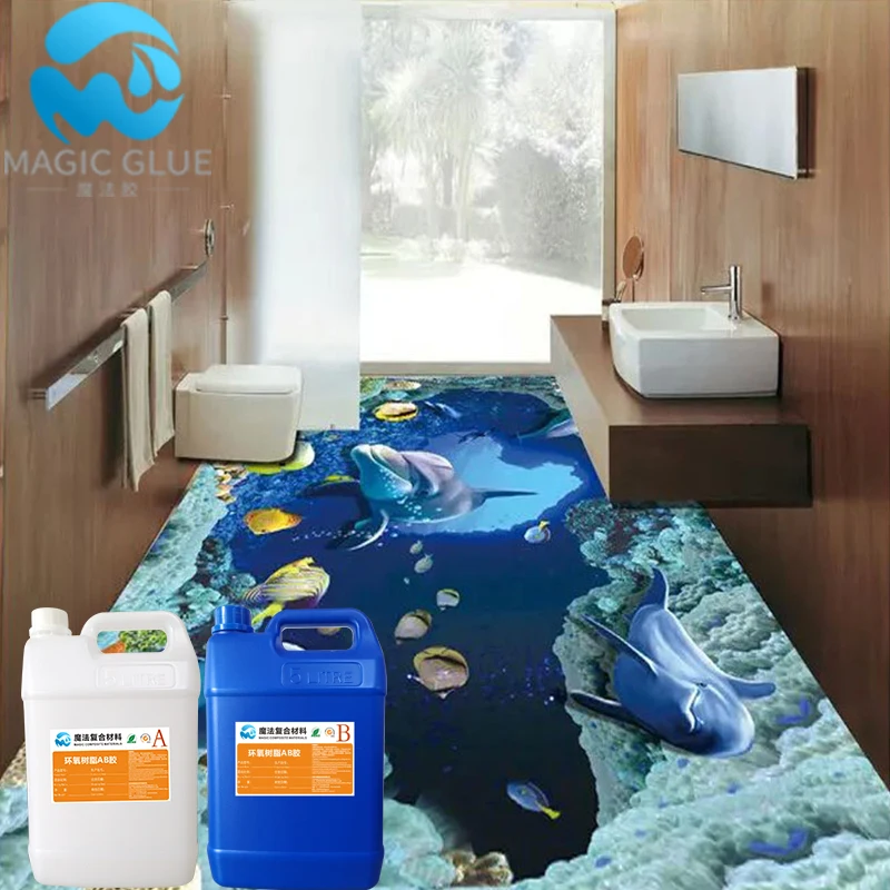 Quick drying 3d floor epoxy resin  for bathroom floor