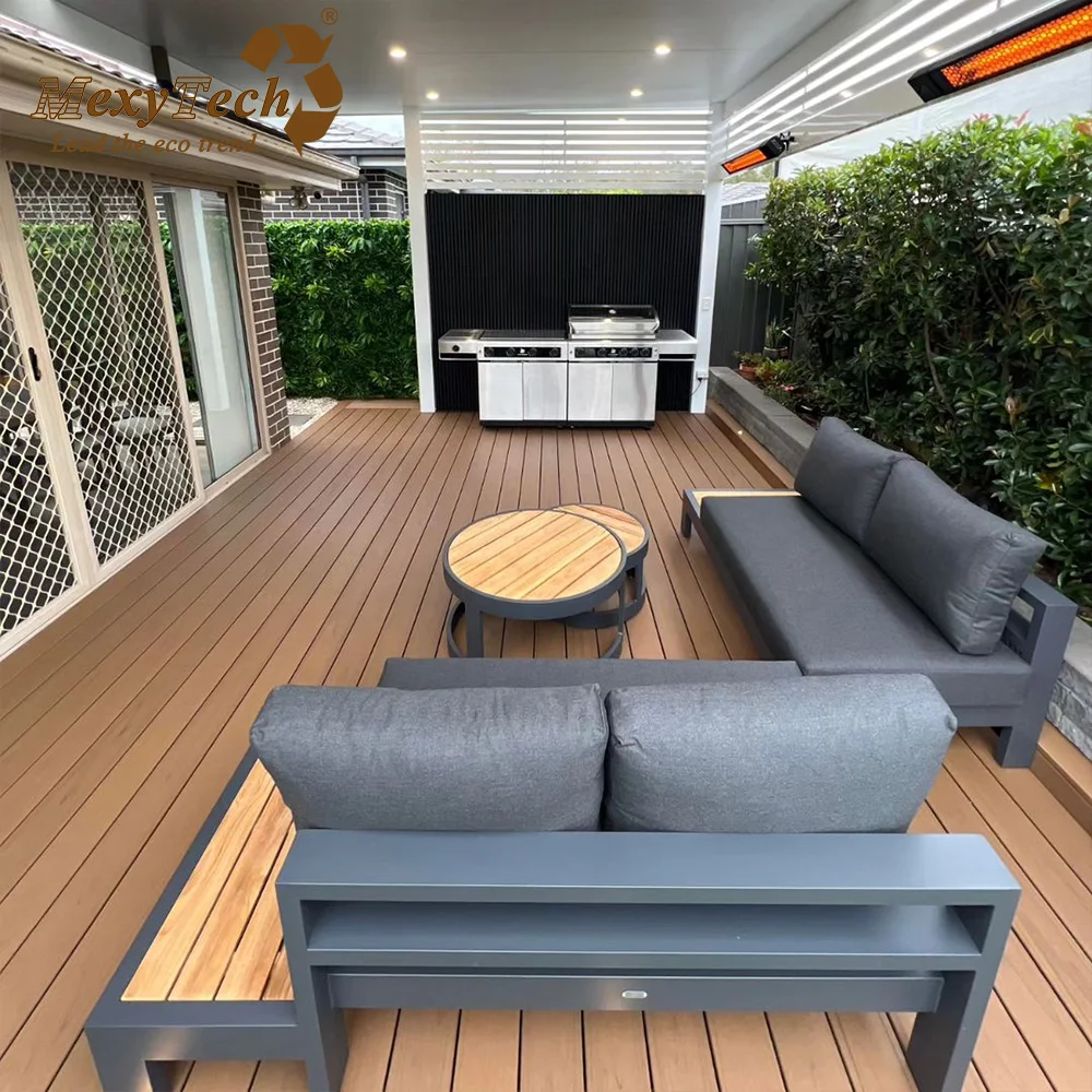 hot sale eco  crack-resistant outdoor co-extrusion composite decking  terrace wood good price wood plastic composite