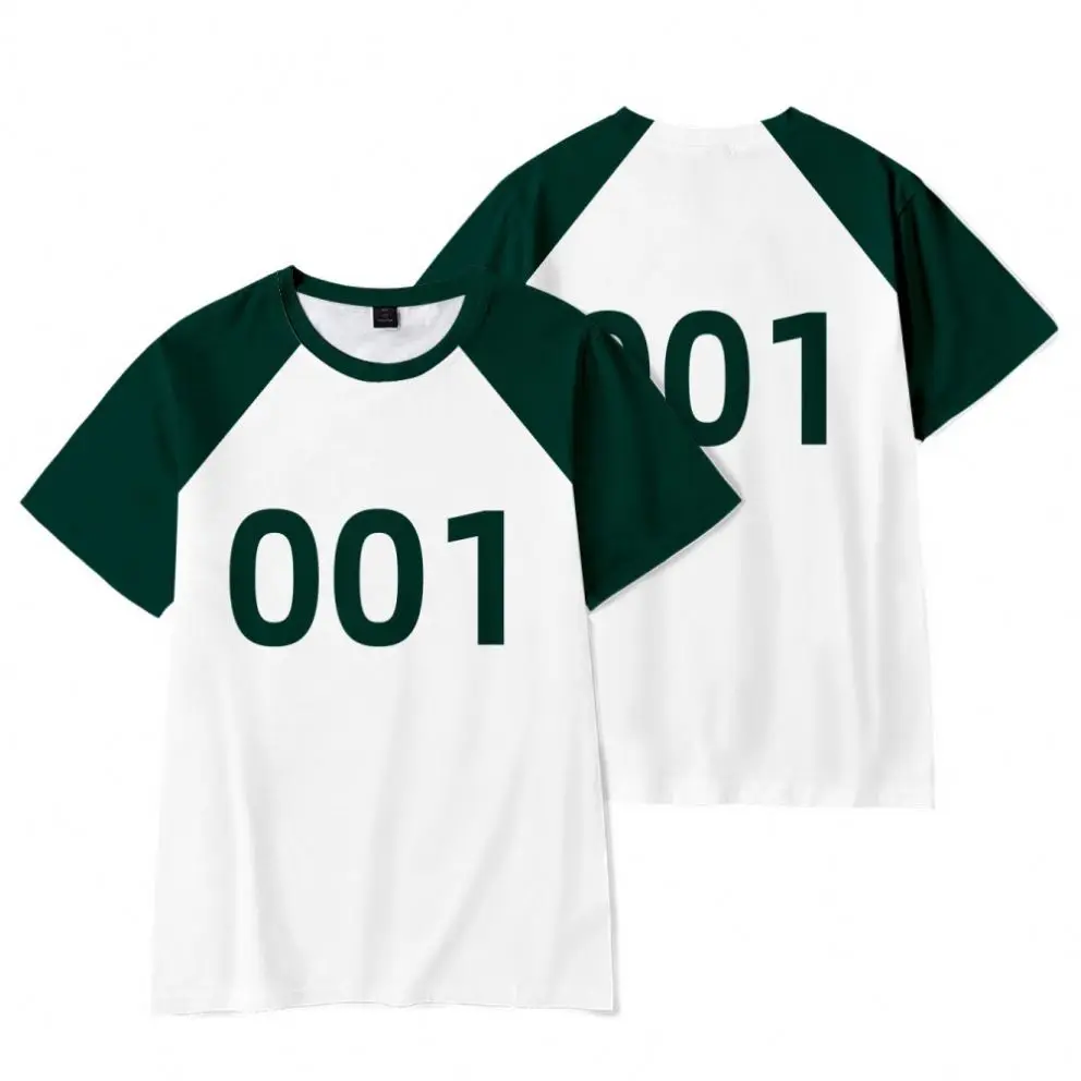 Squid Game The same short-sleeved short-sleeve can be customized No. 1 to No. 456 digital Korean TV drama Squid Game T-shirt