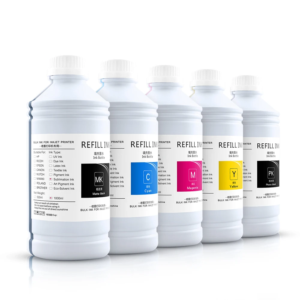 Mwei 1L 2024 White Universal Single Pass Cleaning Banner Material Bulk Dtg Textile Pigment Ink For Brother Gtx 422 Printer