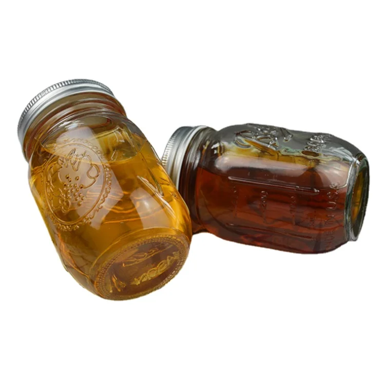 Manufacturer wholesale transparent glass storage tank tea storage bottle kids dining print label restaurant supplies