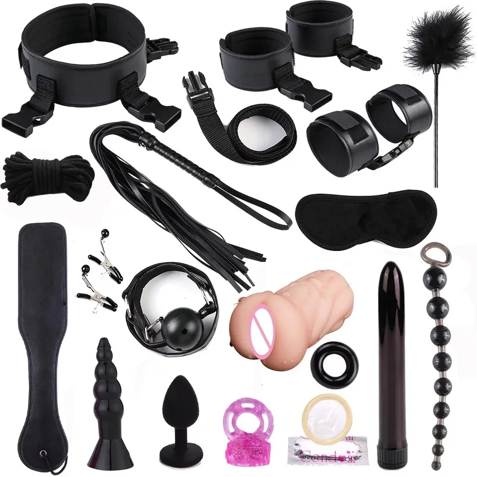 Couples Sex Toys Sm Bondage 18 Pieces Set Sex Roleplay Fetish Dog Slave Flirting Bondage Kit