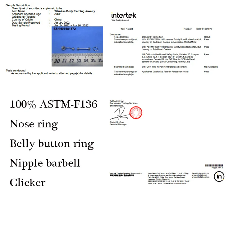 Getta astm f136 titanium gold push pin nose ring click 8mm cartilage g23 helix clickring titanium piercing jewelry