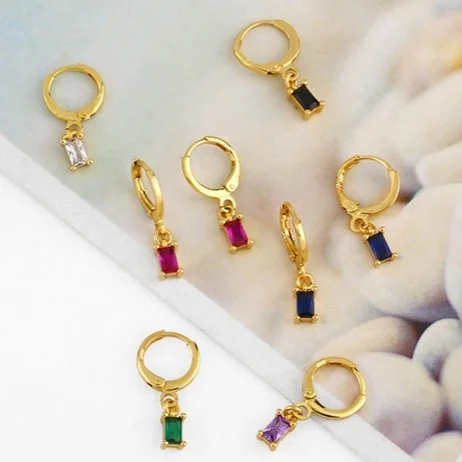 2021 unique charm 18K gold designer zircon hoop handcuff emerald moissanite earrings