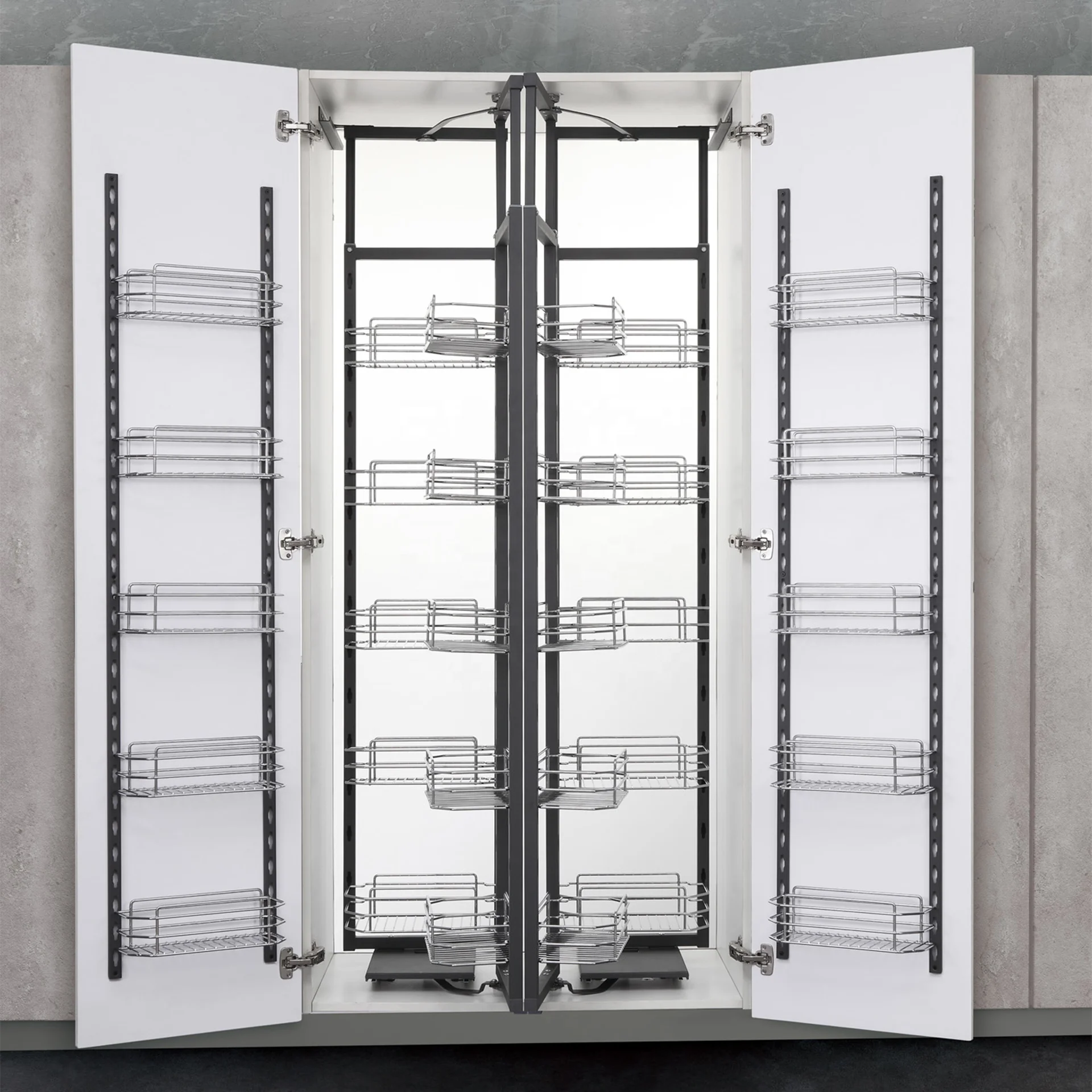 Хромированная сталь 4 5 6 уровней кухонный шкаф выдвижной ящик выдвижная корзина органайзер кладовая