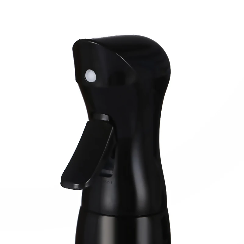 250ml full black high pressure continuous mist hair spray bottle with logo available