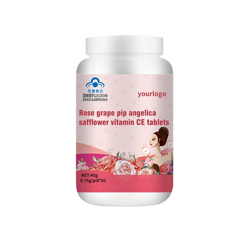 
Rose Flower Grape Seed Extract Angelica and Safflower and Rhizoma Chuanxiong Extract Vitamin C Vitamin E Tablet 60capsules 