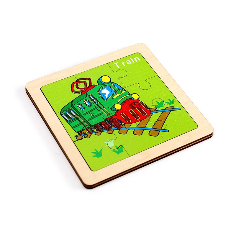 Hot New Products Lovely Train Design Children Baby Puzzle  Wooden Jigsaw Puzzle