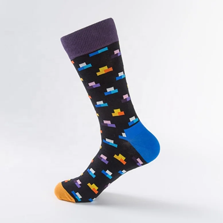 KANGYI Wholesale Satr Pattern Colorful China Ankle Men Long Crew Socks For Men