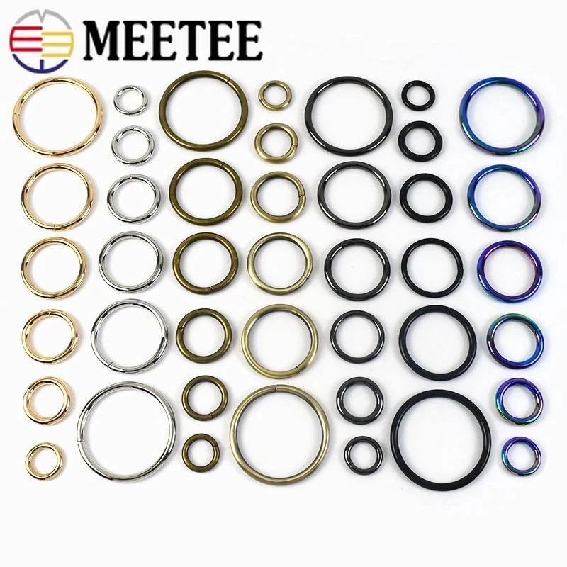 Meetee H2-1 20-50mm Bag Parts Accessories Bag Strap Open Ring Connection Buckle Dog Collar Loop Clasp Hardware Circle O Rings