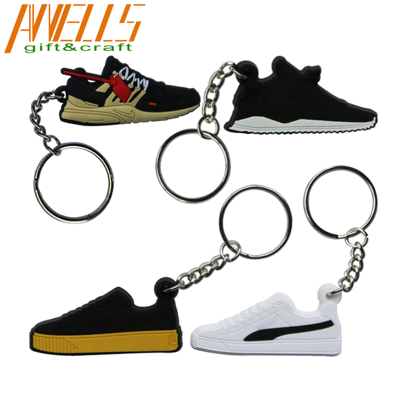 Woman Men Bag Charm Accessories Key Tag PVC Plastic Rubber Key Rings Pendant Gifts Cartoon Cute PVC Figure Keychain