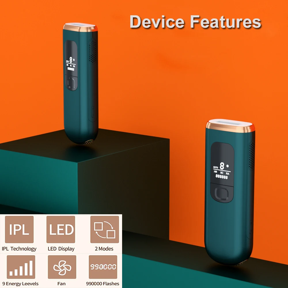 IPL Hair Removal for Women and Men, Laser Permanent 3-In-1 Face Leg Arm Back Whole Body Hair Remover, 990,000 Flashes