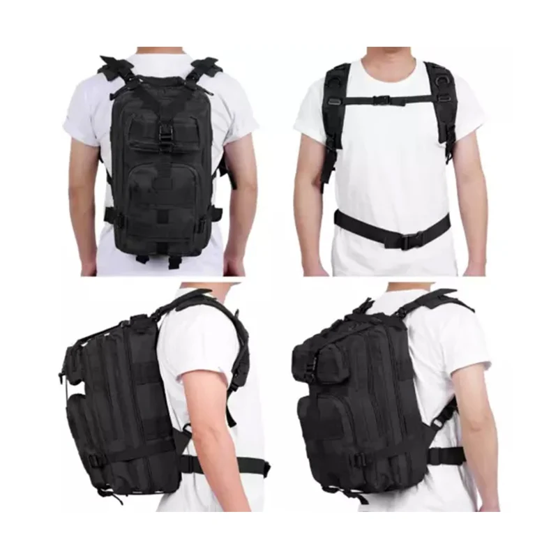 Unisex 30L Tactical Backpack Shoulder Strap Large Capacity Oxford Lining Zipper Closure Camping Hiking Outdoor Sports Travel