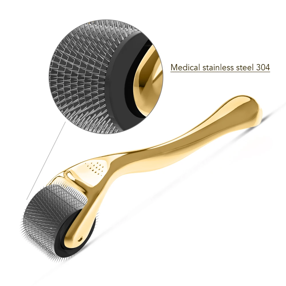 Hot Selling Amazon Top Sell Gold Titanium Microneedle Derma Roller 0.25mm Wholesale 540 Needlea Face Acne Removal Dermaroller