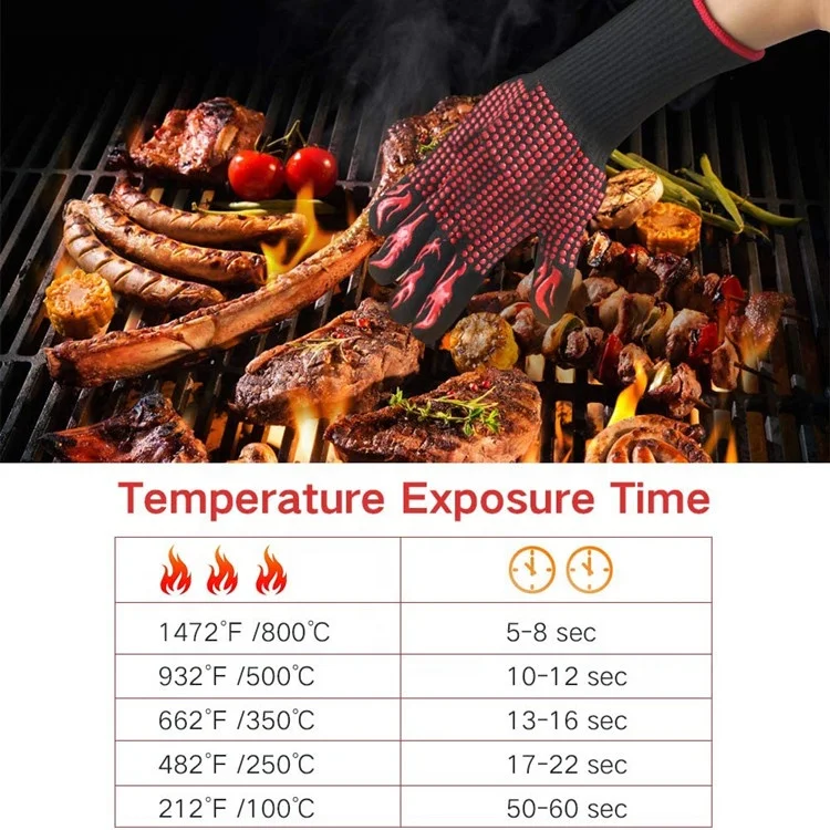 Sturdyarmor Anti Slip 932F Extreme Heat Resistant BBQ Grill Oven Mit Glove Handschuhe