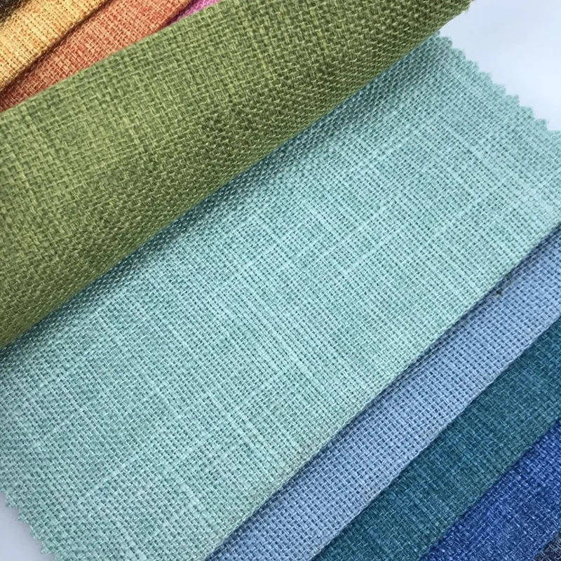 China Manufacturers home 100% polyester Hot sale high quality linen fabric  plain dyed for sofa