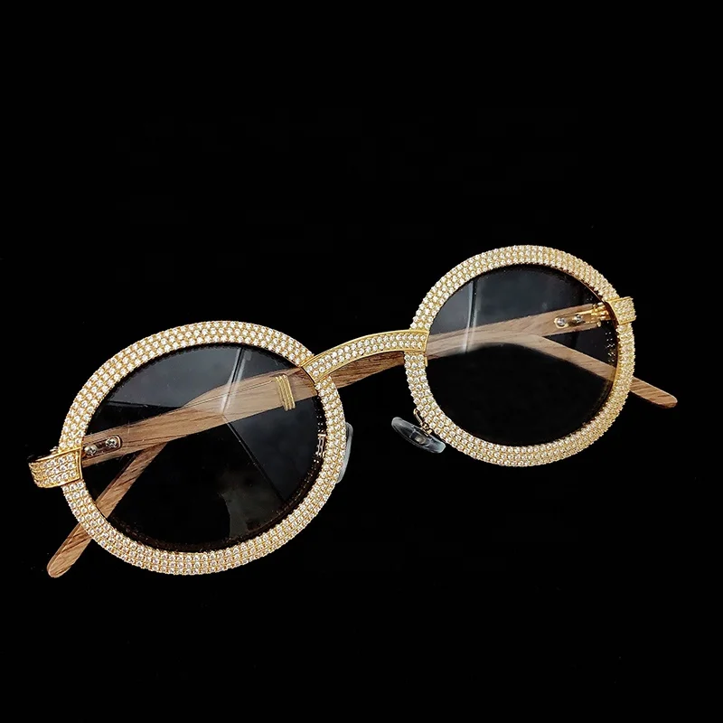 fresh item  rapper jewelry lab diamonds micro pave hip hop sunglasses cz gold iced out glasses