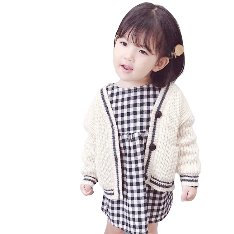 Toddler Baby Girl Boy Solid Warm Pullover Tops Outerwear Knit Cardigan Sweater Jacket Coat