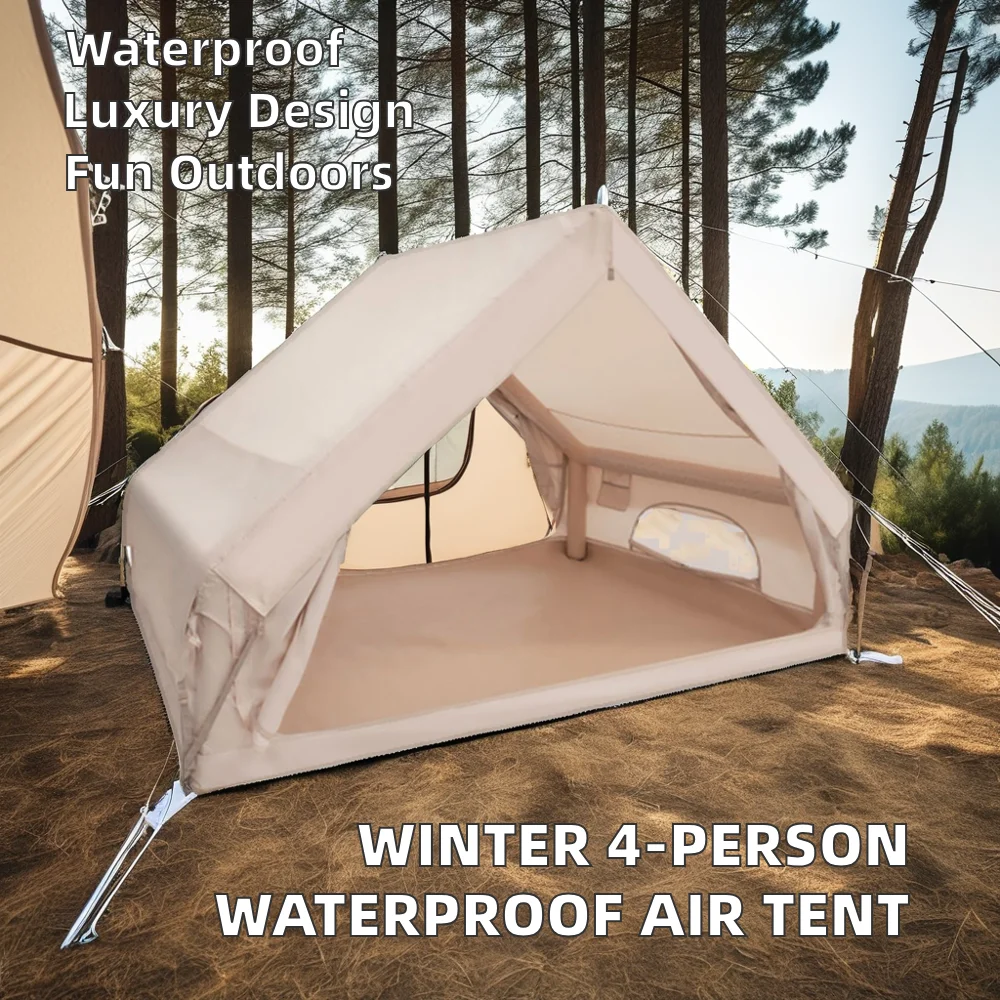 XIASHENG  Luxury Automatic Pump Camp Tent Winter Waterproof Glamping Tent Oxford Canvas Outdoor Camping  tents for camping