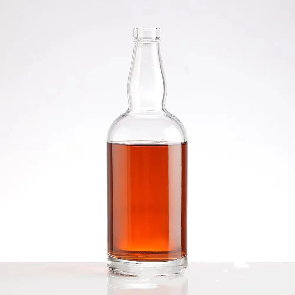 Logo Printing Clear 500 ml Empty BRANDY Tequila Liquor Glass Bottle 500ml Whiskey Bottles
