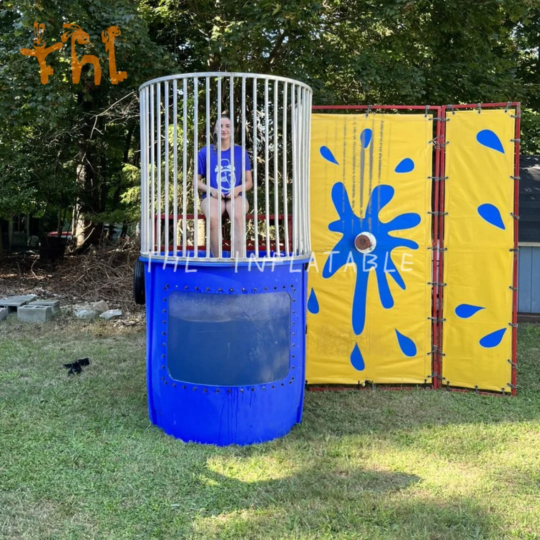 Inflatable Dunk Tank Game Water Dunk Tank Entertainment Equipment High Striker Carnival Game Inflatable Dunk Tank For Adults