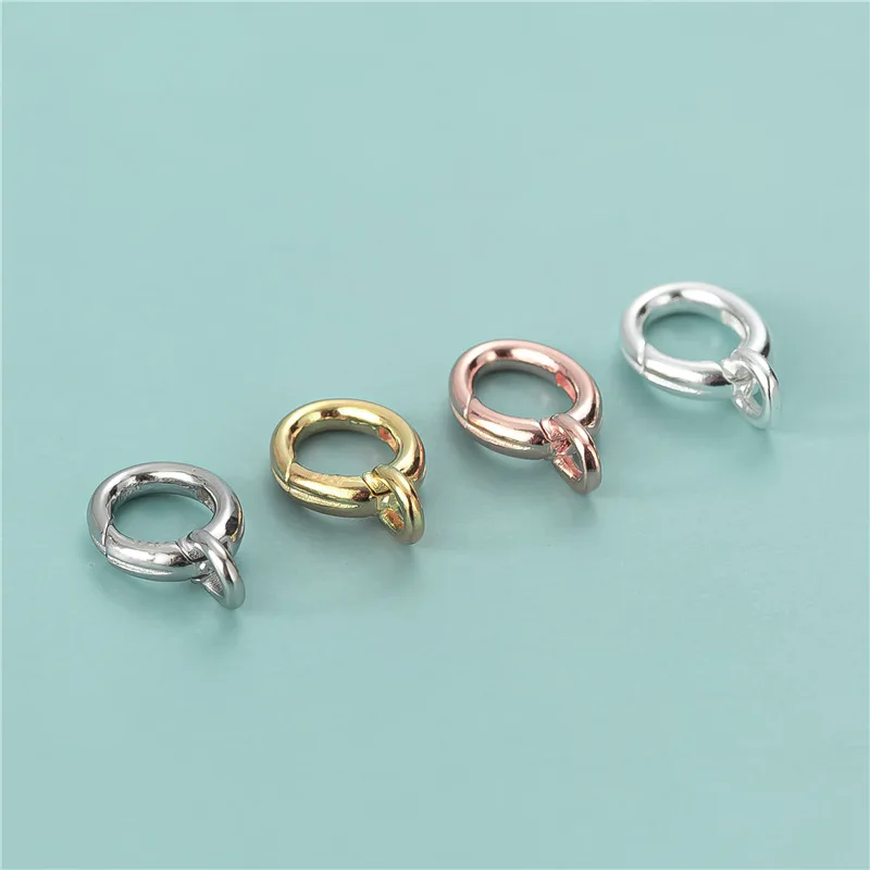 Wholesale 925 Sterling Silver Oval Spring Clasp Gold Plated Oval Ring Buckle For Bracelet Necklace Jewelry Making