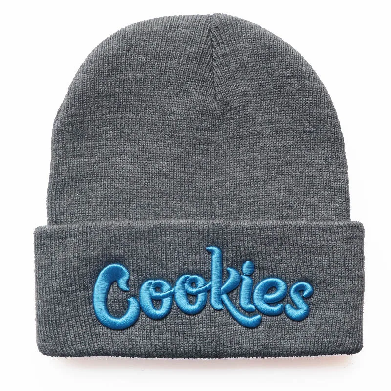 Hot selling letters Cookies embroidered knitted hat winter woolen warm hat